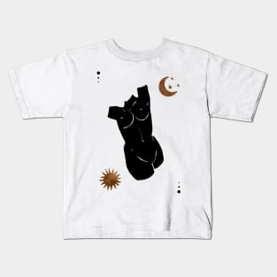 Astro Celestial Feminine Women Figure Prints Kids T-Shirt